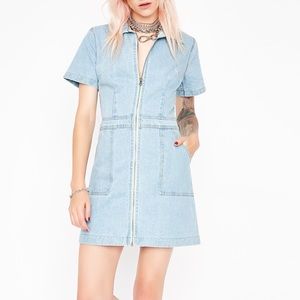 Denim Dress mini zipper front